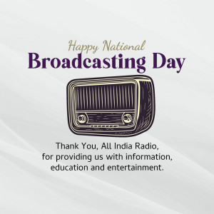 Vintage radio with text celebrating National Broadcasting Day