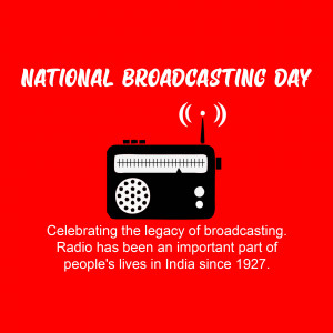Image commemorating National Broadcasting Day with a vintage radio illustration.