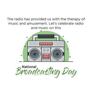 Illustration of a vintage radio with text celebrating National Broadcasting Day.