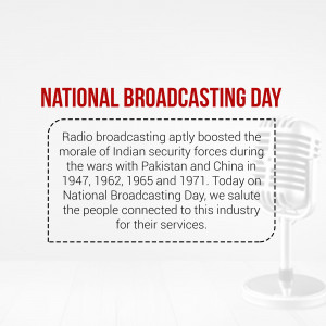 Image commemorating National Broadcasting Day with a vintage microphone.