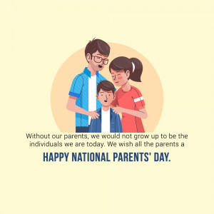 Illustration of a family with a heartfelt message for Parents' Day