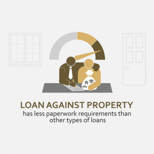 Illustration depicting a loan against property with minimal paperwork.