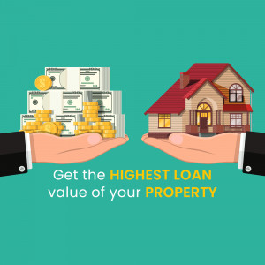 Hands holding money and a house, representing a loan offer.