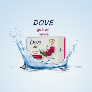 Dove Go Fresh Pomegranate and Lemon Verbena Beauty Bar with water splash