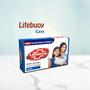 Lifebuoy Care soap bar with family image