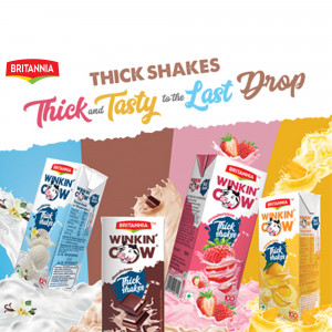 Britannia Winkin' Cow Thick Shakes in various flavors