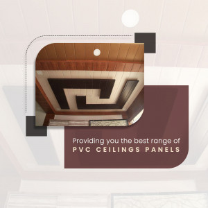 Modern PVC ceiling panels with a geometric design