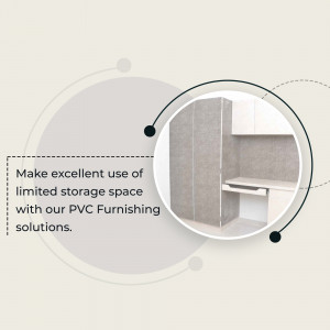 Modern kitchen with space-saving PVC furnishing solutions