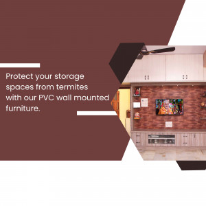 Modern kitchen with PVC wall-mounted furniture and termite protection