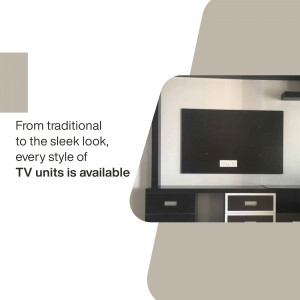 A dark brown TV unit with a mounted flat-screen TV, showcasing various styles.