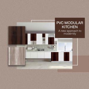 Modern PVC modular kitchen with color samples