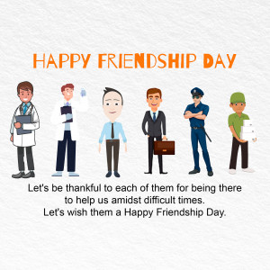 Illustration of diverse professions representing friendship and support.