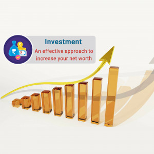 Image depicting investment growth with rising bars and financial icons.