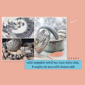 Close-up of a variety of silver jewelry including necklaces, bracelets, and rings.