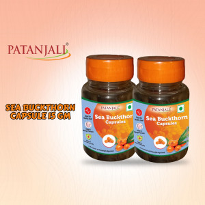 Two bottles of Patanjali Sea Buckthorn Capsules 15gm