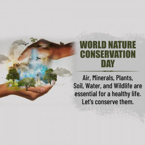 Hands cradling a world filled with nature, promoting conservation.