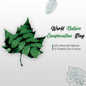 World Nature Conservation Day graphic with leaves