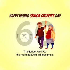 Happy World Senior Citizen's Day Social Media Post For WhatsApp