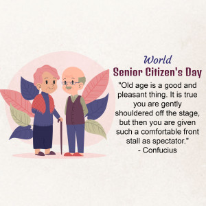 World Senior Citizen's Day Illustration Banner For Twitter