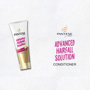 Close-up of Pantene Advanced Hairfall Solution Conditioner tube