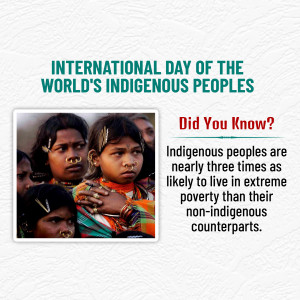 Image depicting Indigenous children with text highlighting poverty statistics.