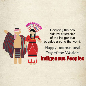 Illustration of indigenous people celebrating International Day