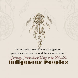 Dreamcatcher illustration with text celebrating International Day of the World's Indigenous Peoples