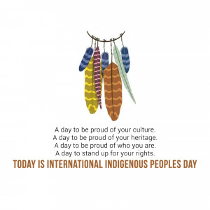 Dreamcatcher with text celebrating International Indigenous Peoples Day