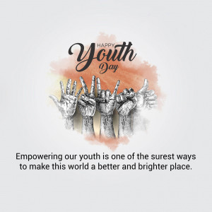 Hands forming the word 'Youth' with watercolor background and empowering message.