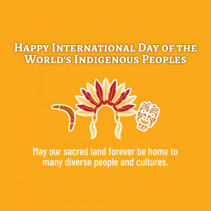 Image commemorating the International Day of the World's Indigenous Peoples with traditional Indigenous artwork.