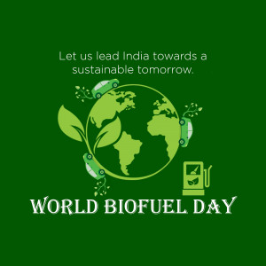 Image depicting a globe with leaves and cars representing World Biofuel Day and a sustainable future.
