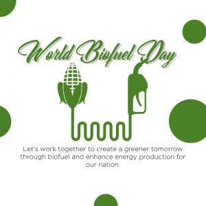 World Biofuel Day graphic with corn and fuel pump