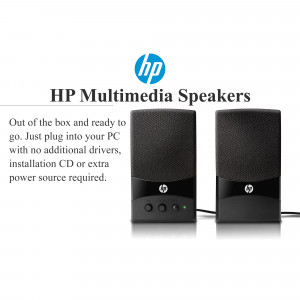 HP Multimedia Speakers - Black stereo speakers for PC
