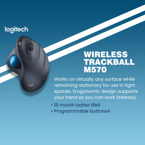 Logitech M570 Wireless Trackball Mouse
