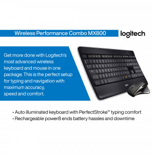 Logitech Wireless Performance Combo MX800 keyboard and mouse set