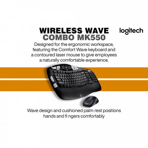 Logitech Wireless Wave Combo MK550 keyboard and mouse set