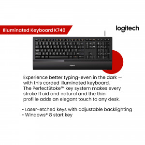 Logitech K740 Illuminated Keyboard - Black