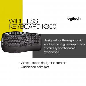 Logitech K350 Wireless Keyboard - Black