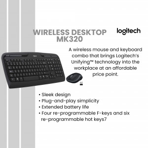 Logitech MK320 Wireless Keyboard and Mouse Combo