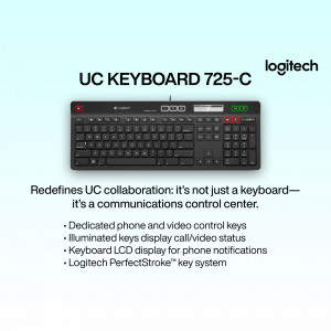 Logitech UC 725-C keyboard with dedicated phone and video control keys