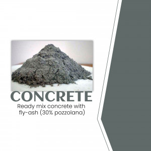 Pile of gray ready mix concrete with fly ash