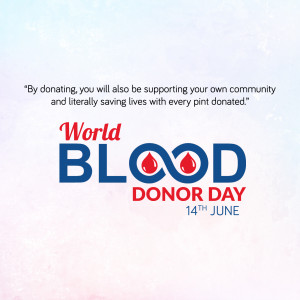 World Blood Donor Day graphic with blood drop infinity symbol