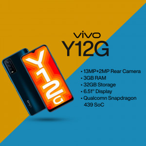 Vivo Y12G smartphone with key specifications highlighted