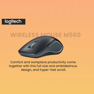 Logitech M560 Wireless Mouse - Black