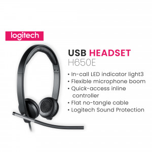 Logitech H650E USB Headset with microphone
