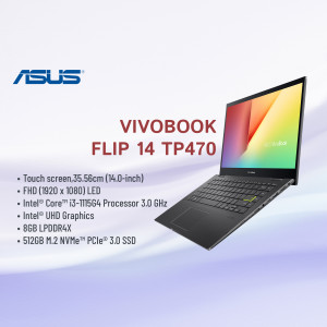 ASUS Vivobook Flip 14 TP470 laptop with specifications