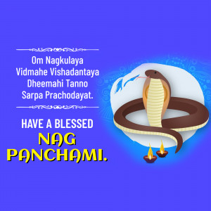 Image depicting a cobra with a sacred mantra for Nag Panchami
