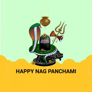 Image of Lord Shiva with a snake and traditional elements for Nag Panchami