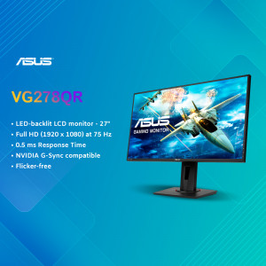 ASUS VG278QR 27-inch Full HD Gaming Monitor with fighter jet display