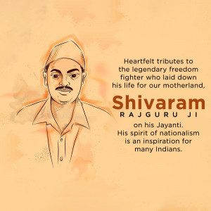Portrait of Shivaram Rajguru with tribute text